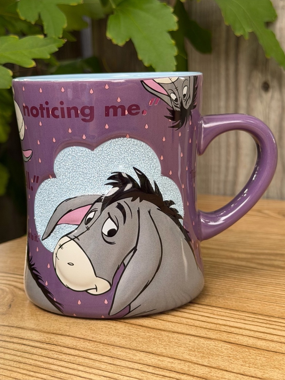 Disney Parks Winnie The Pooh Eeyore Quote Mug Purple Blue Grey